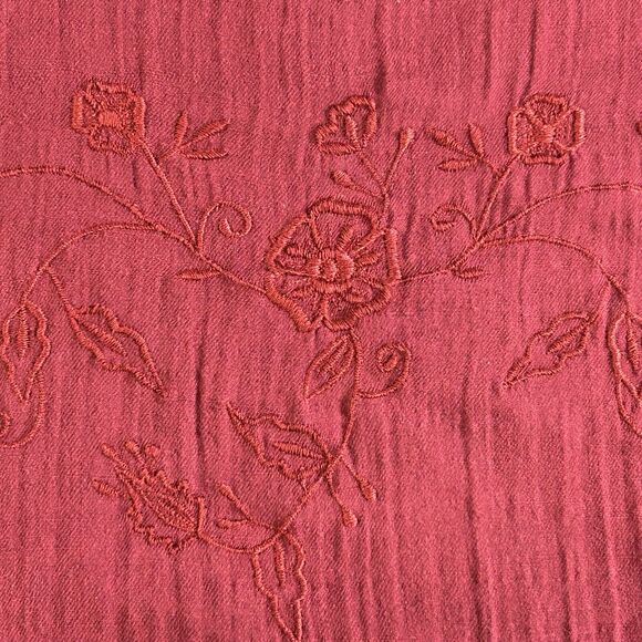 April Cornell Dress M Burgundy Cotton Maxi Floral Cottagecore Prairie Boho Y2K - Picture 7 of 9